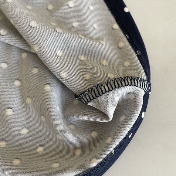 Talbots Slinky Knit A-line Skirt Size L Navy Blue Polka Dot Print 24” NEW - Picture 4 of 6